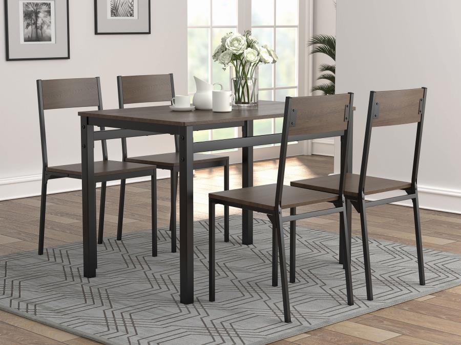 Lana - 5 Piece Dining Set - Ark Brown And Matte Black Sacramento Furniture Store Furniture store in Sacramento