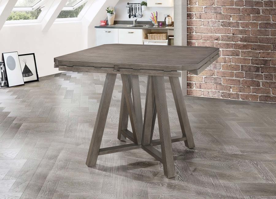 Athens - Round Counter Height Table With Drop Leaf - Barn Gray Sacramento Furniture Store Furniture store in Sacramento