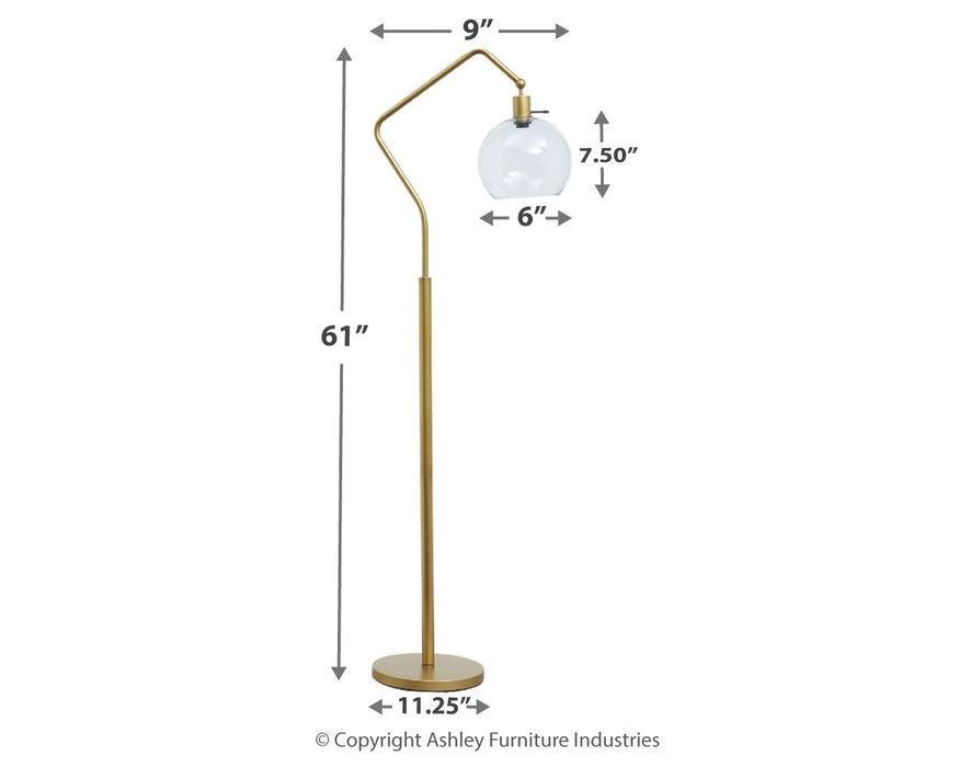 Marilee - Antique Brass Finish - Metal Floor Lamp Sacramento Furniture Store Furniture store in Sacramento