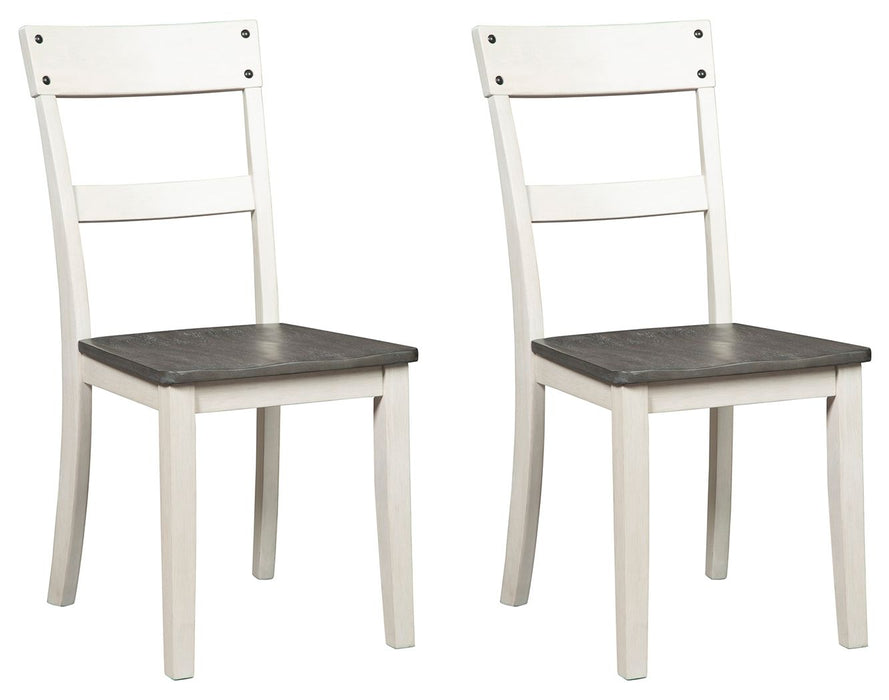 Nelling - White / Brown / Beige - Dining Room Side Chair (Set of 2) Sacramento Furniture Store Furniture store in Sacramento