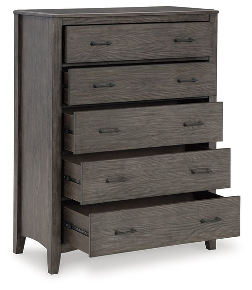 Montillan - Grayish Brown - Five Drawer Chest Sacramento Furniture Store Furniture store in Sacramento