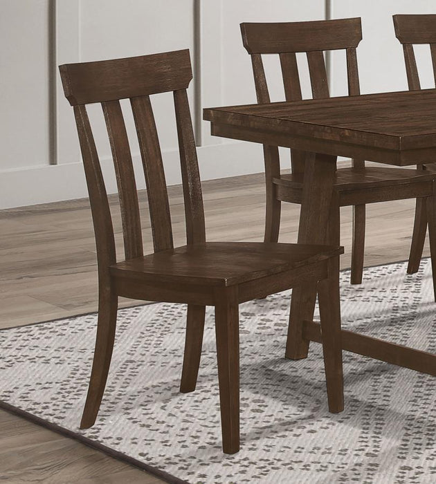 Reynolds - Slat Back Dining Side Chair (Set of 2) - Brown Oak Sacramento Furniture Store Furniture store in Sacramento