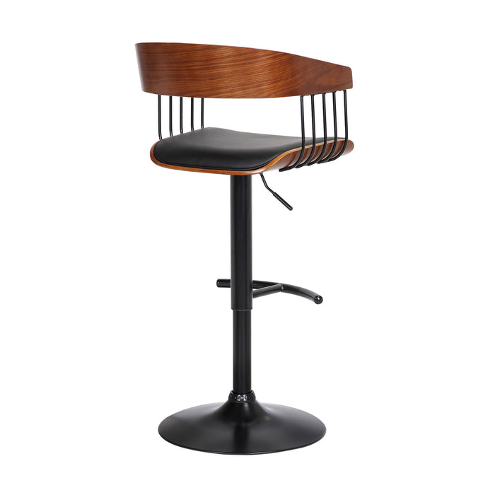 Larisa - Adjustable Walnut Wood Bar Stool