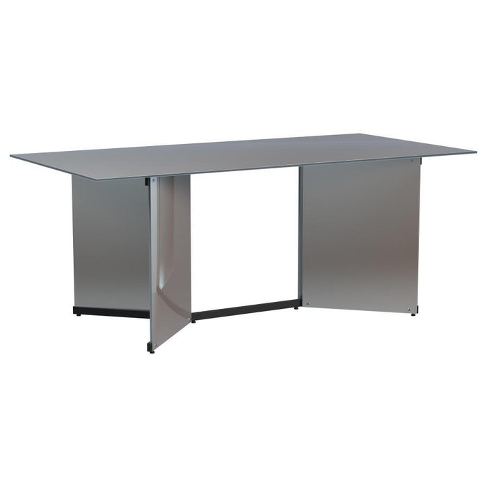 Emery - Rectangular Mirrored Dining Table - Silver