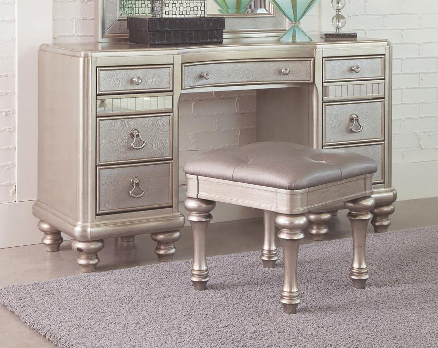 Bling Game - 9-Drawer Vanity Desk - Metallic Platinum Sacramento Furniture Store Furniture store in Sacramento