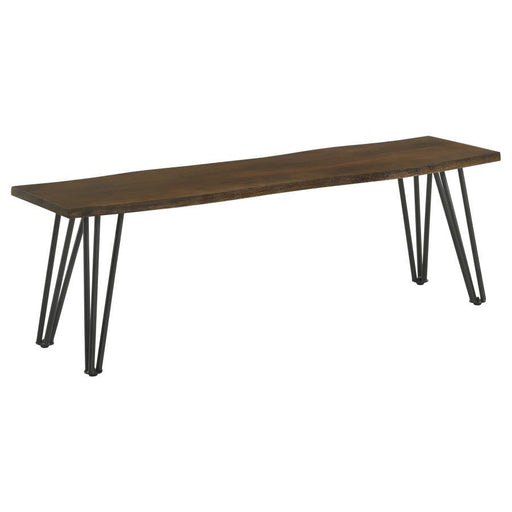 Topeka - Live-Edge Dining Bench - Mango Cocoa And Gunmetal Sacramento Furniture Store Furniture store in Sacramento