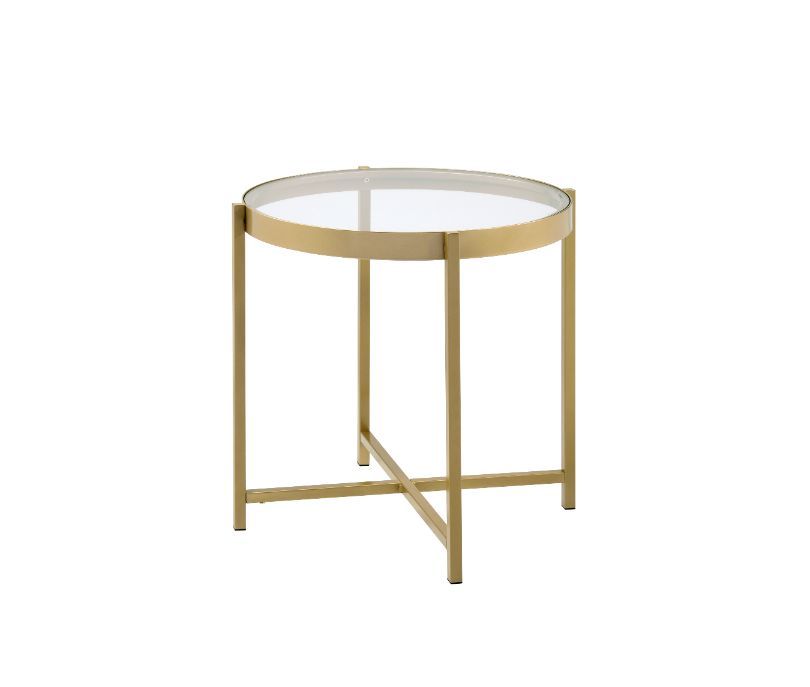 Charrot - End Table - Gold Finish Sacramento Furniture Store Furniture store in Sacramento