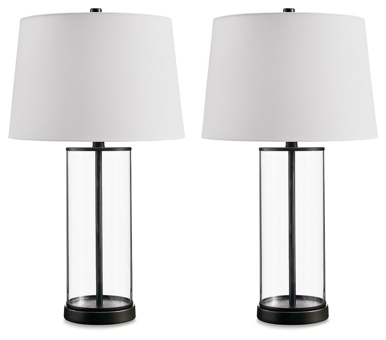 Wilmburgh - Clear / Bronze Finish - Glass Table Lamp (Set of 2) Sacramento Furniture Store Furniture store in Sacramento