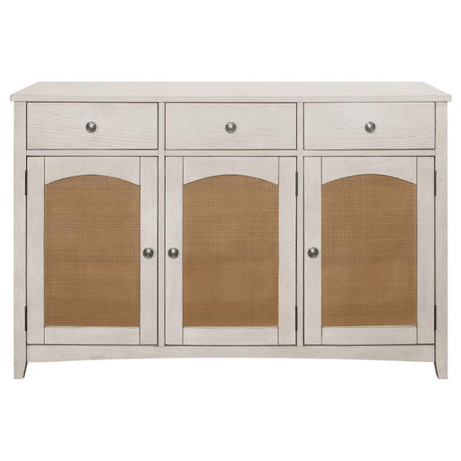 Kirby - 3-Drawer Rectangular Server With Adjustable Shelves - Natural And Rustic Off White Sacramento Furniture Store Furniture store in Sacramento