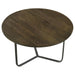 Yaritza - Round Accent Table With Triangle Wire Base - Natural And Gunmetal Sacramento Furniture Store Furniture store in Sacramento