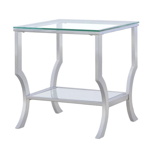 Saide - Square End Table With Mirrored Shelf - Chrome Sacramento Furniture Store Furniture store in Sacramento