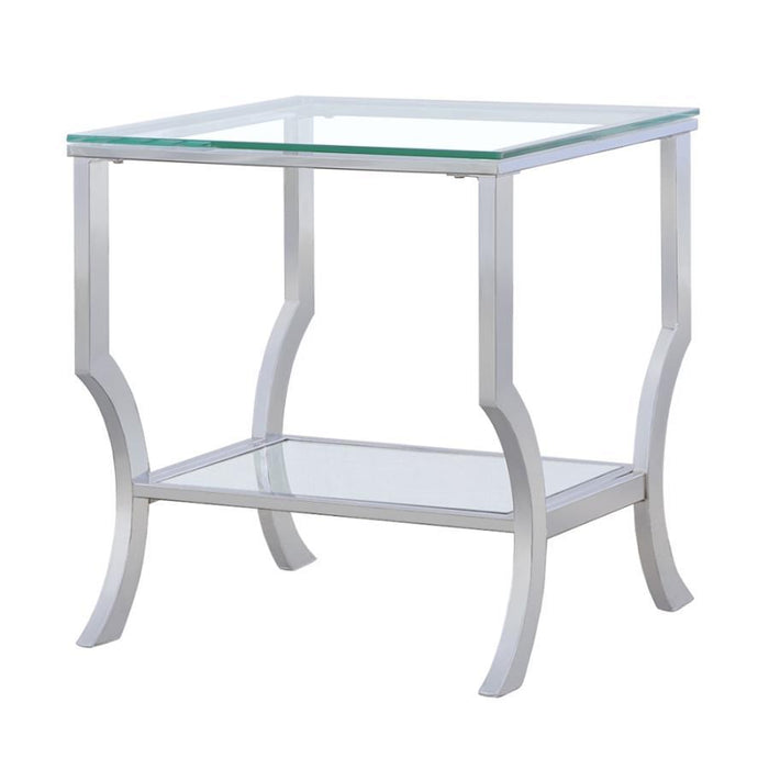 Saide - Square End Table With Mirrored Shelf - Chrome Sacramento Furniture Store Furniture store in Sacramento