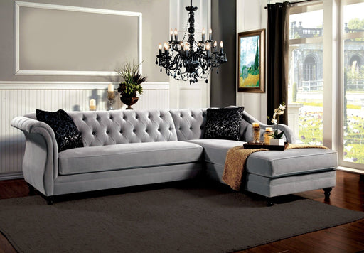 Rotterdam - Sectional - Warm Gray / Black / Silver Sacramento Furniture Store Furniture store in Sacramento