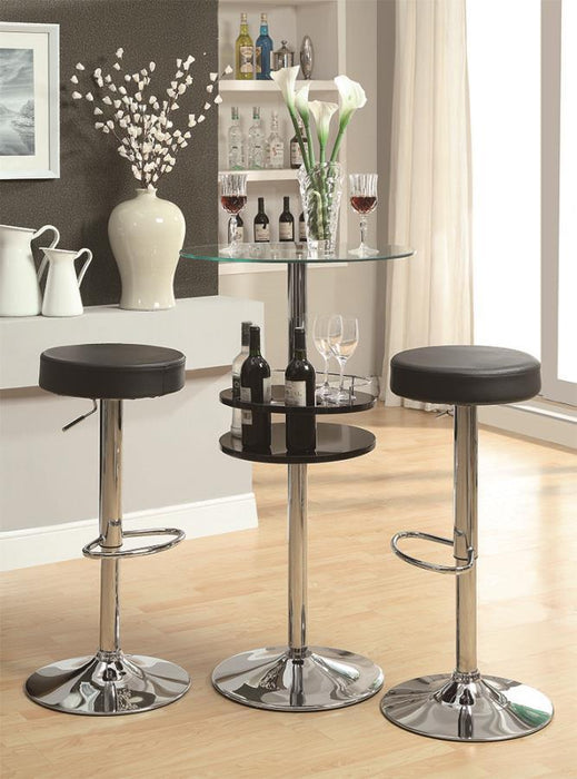 Gianella - Glass Top Bar Table With Wine Storage - Black And Chrome Sacramento Furniture Store Furniture store in Sacramento