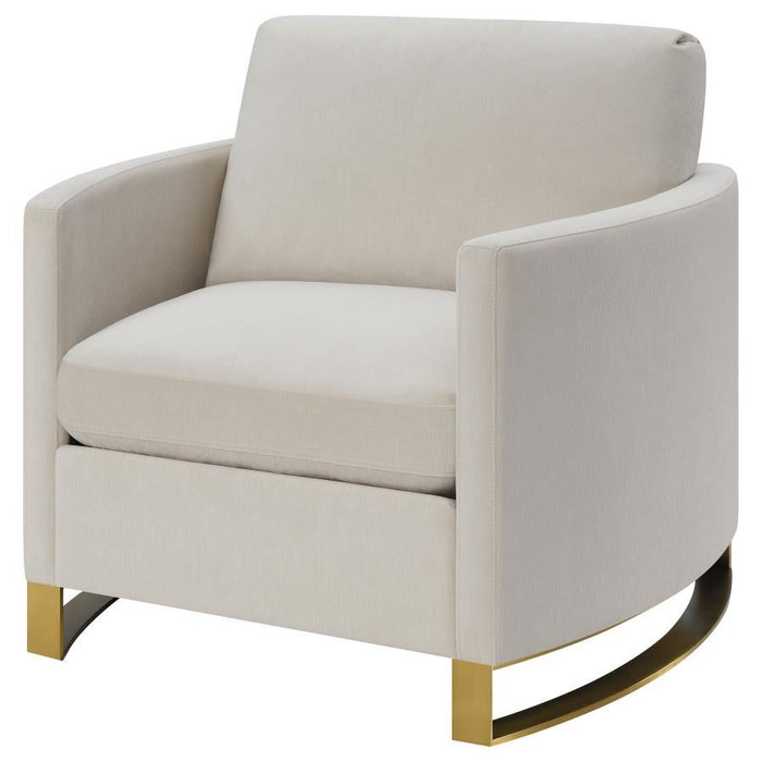 Corliss - Upholstered Arched Arm Accent Chair - Beige