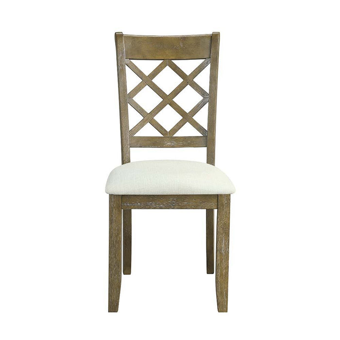 Karsen - Side Chair (Set of 2) - Beige Linen & Rustic Oak Finish Sacramento Furniture Store Furniture store in Sacramento