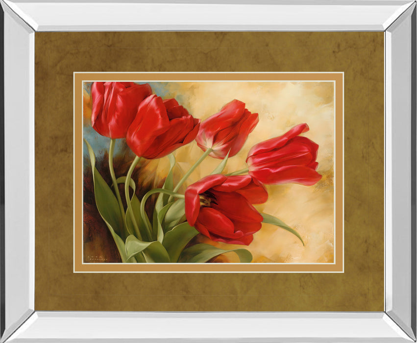 Garden In Hollard Il By Igor Levashou - Mirror Framed Print Wall Art - Red