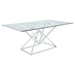 Beaufort - Rectangle Glass Top Dining Table - Chrome Sacramento Furniture Store Furniture store in Sacramento