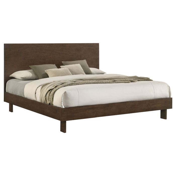 Glenwood - Eastern King Platform Panel Bed - Warm Brown