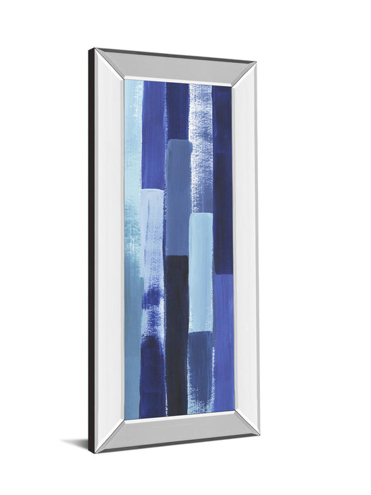 Azule Waterfall Il By Grace Popp - Mirror Framed Print Wall Art - Blue