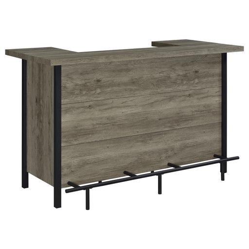 Bellemore - Bar Unit With Footrest - Gray Driftwood And Black Sacramento Furniture Store Furniture store in Sacramento