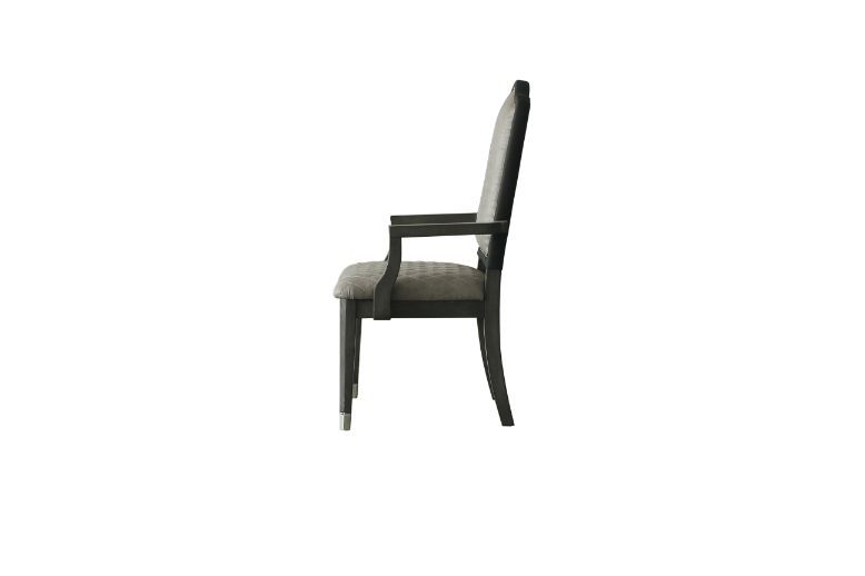 House - Beatrice Chair (Set of 2) - Two Tone Gray Fabric & Charcoal Finish Sacramento Furniture Store Furniture store in Sacramento