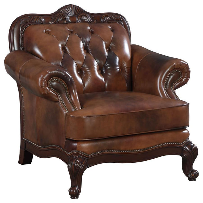 Victoria - Rolled Arm Chair - Tri-Tone And Brown Sacramento Furniture Store Furniture store in Sacramento