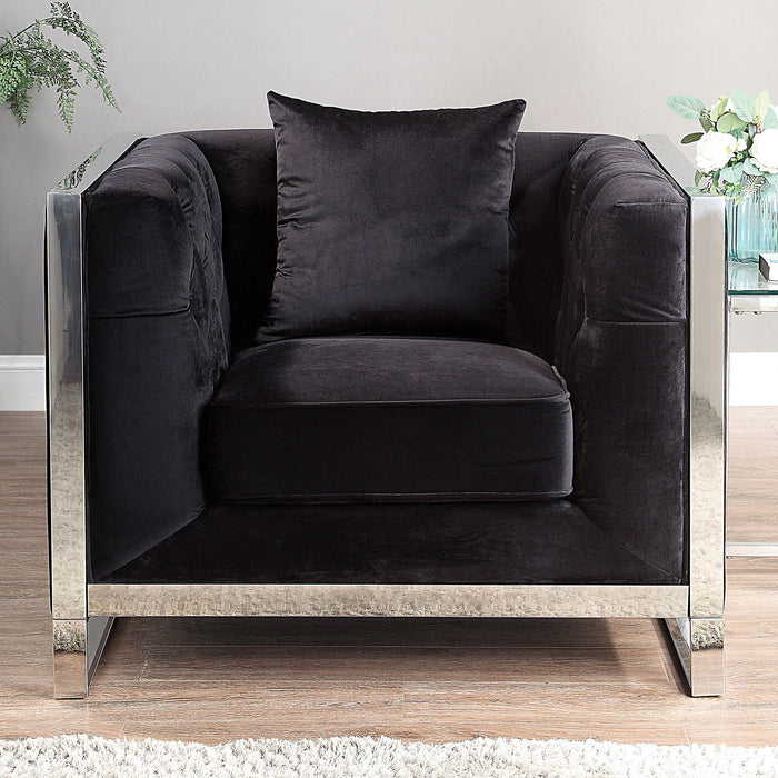 Evadne - Chair With Pillow - Black Sacramento Furniture Store Furniture store in Sacramento
