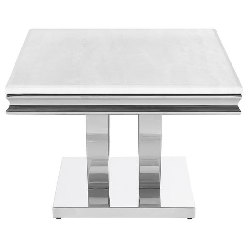 Kerwin - U-Base Rectangle Coffee Table - White And Chrome Sacramento Furniture Store Furniture store in Sacramento