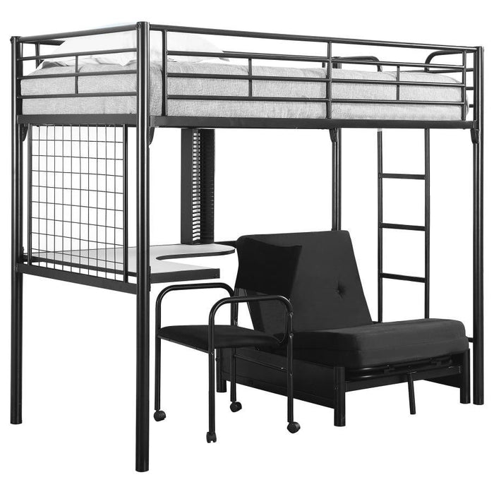 Jenner - Twin Futon Workstation Loft Bed - Black Sacramento Furniture Store Furniture store in Sacramento