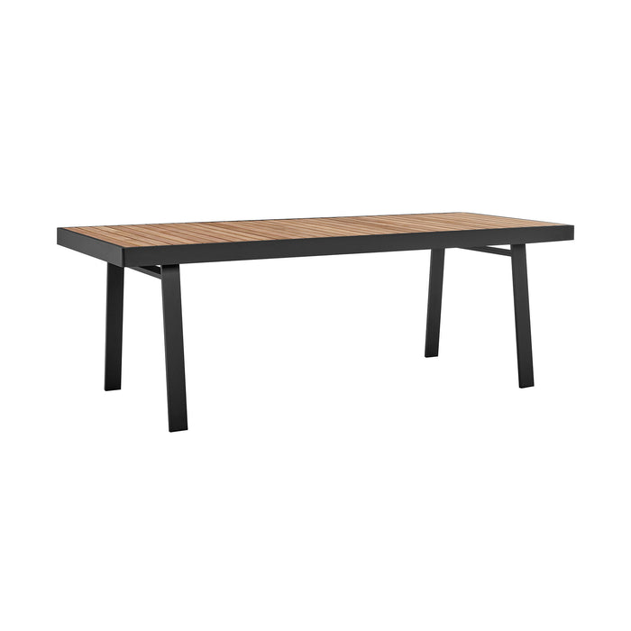 Nofi - Outdoor Patio Dining Table - Charcoal / Teak