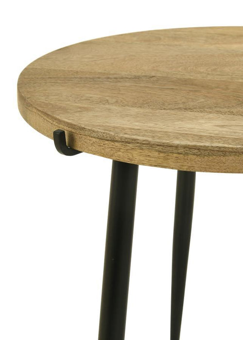 Pilar - Round Solid Wood Top End Table - Natural And Black Sacramento Furniture Store Furniture store in Sacramento