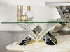 Taffeta - V-Shaped Coffee Table With Glass Top - Silver Sacramento Furniture Store Furniture store in Sacramento