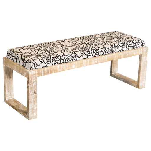 Aiden - Sled Leg Upholstered Accent Bench - Black And White Sacramento Furniture Store Furniture store in Sacramento