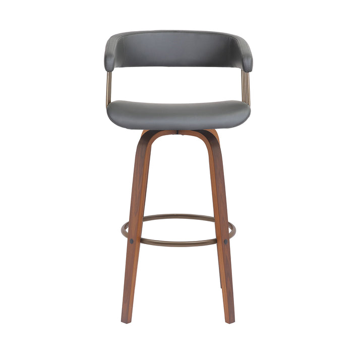 Topanga - Swivel Walnut Wood Stool