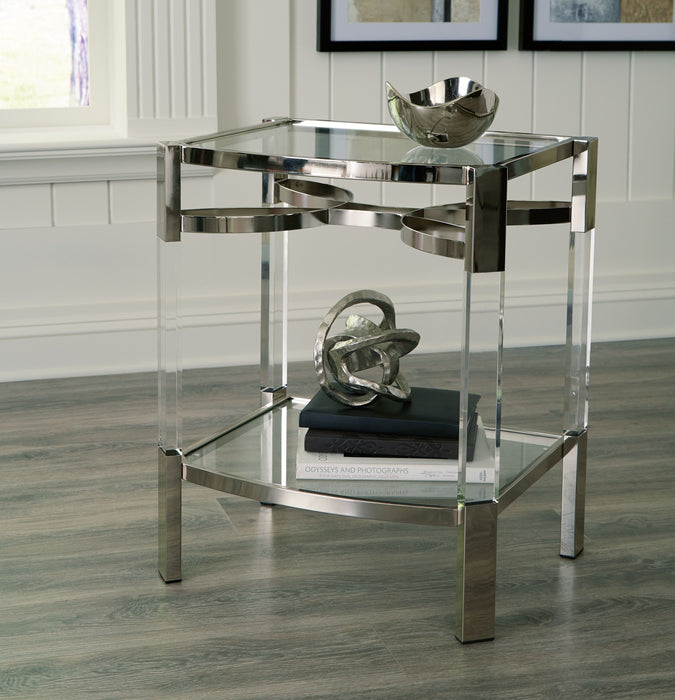 Chaseton - Clear / Silver Finish - Accent Table Sacramento Furniture Store Furniture store in Sacramento