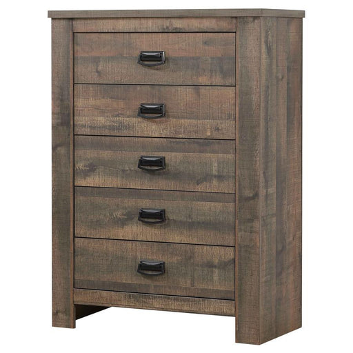 Frederick - 5-Drawer Chest - Weathered Oak Sacramento Furniture Store Furniture store in Sacramento