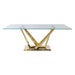 Barnard - Dining Table - Clear Glass & Mirrored Gold Finish Sacramento Furniture Store Furniture store in Sacramento