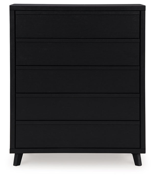 Danziar - Black - Five Drawer Wide Chest Sacramento Furniture Store Furniture store in Sacramento