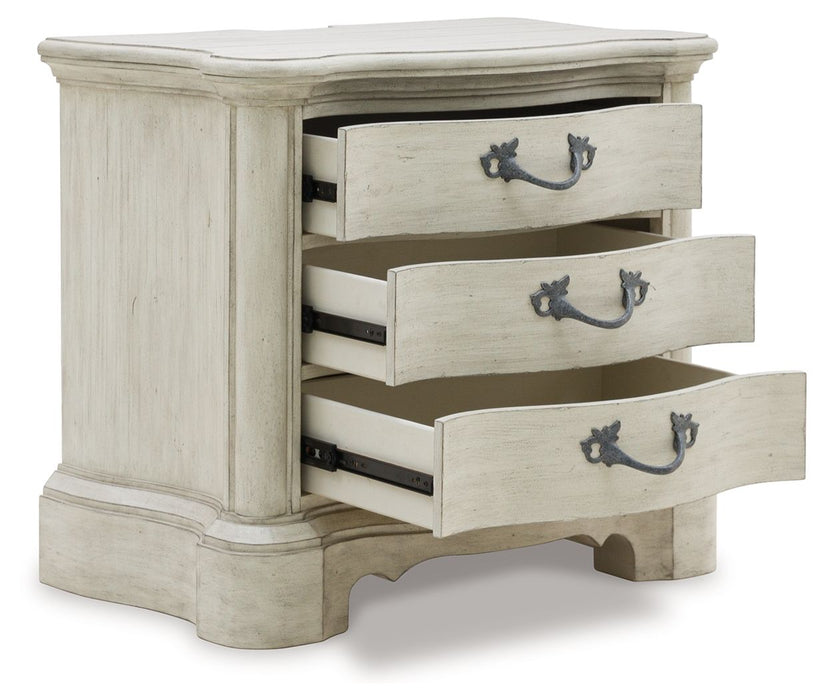 Arlendyne - Antique White - Three Drawer Night Stand Sacramento Furniture Store Furniture store in Sacramento