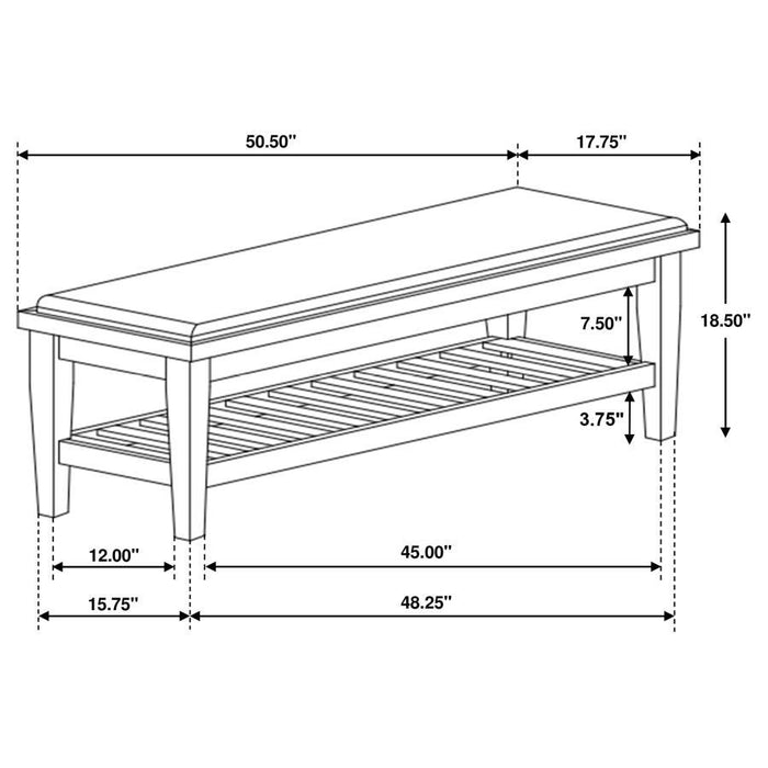 Franco - Bench with Lower Shelf