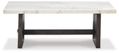 Burkhaus - White / Dark Brown - Rectangular Cocktail Table Sacramento Furniture Store Furniture store in Sacramento