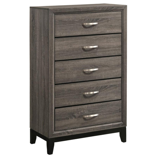 Watson - 5-Drawer Chest - Gray Oak And Black Sacramento Furniture Store Furniture store in Sacramento