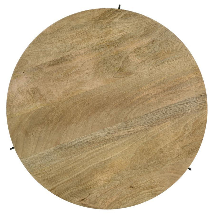 Pilar - Round Solid Wood Top Coffee Table - Natural And Black Sacramento Furniture Store Furniture store in Sacramento