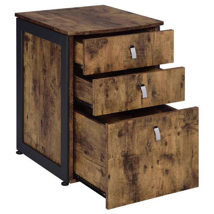 Estrella - 3-Drawer File Cabinet - Antique Nutmeg And Gunmetal Sacramento Furniture Store Furniture store in Sacramento