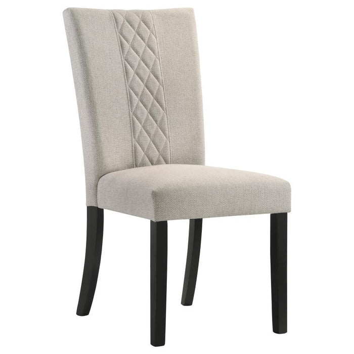 Malia - Upholstered Solid Back Dining Side Chair (Set of 2) - Beige And Black Sacramento Furniture Store Furniture store in Sacramento