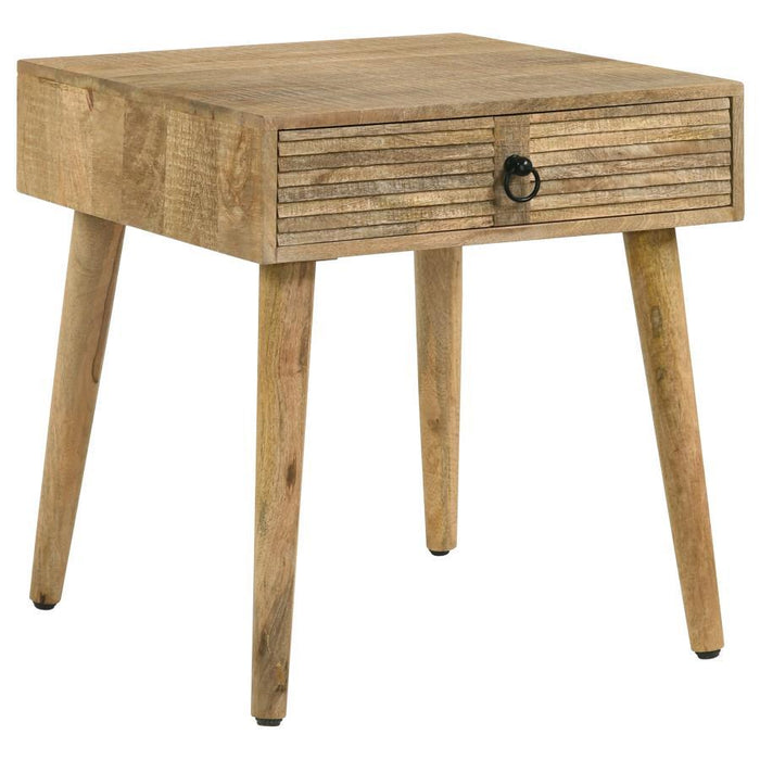 Zabel - Square 1-Drawer End Table - Natural Sacramento Furniture Store Furniture store in Sacramento