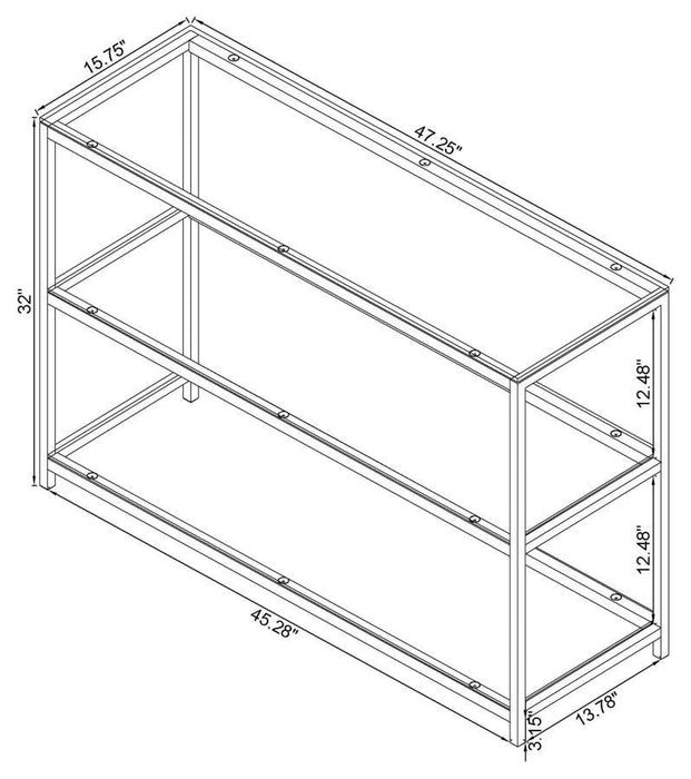 Trini - Sofa Table With Glass Shelf - Black Nickel Sacramento Furniture Store Furniture store in Sacramento