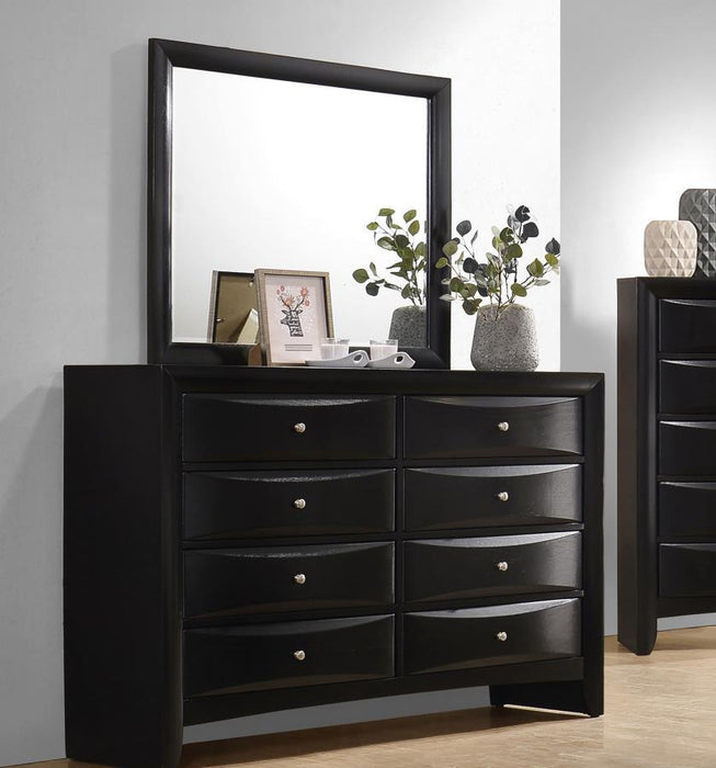 Briana - 8-Drawer Dresser With Mirror - Black