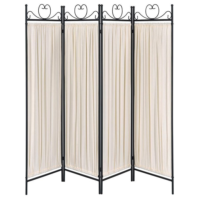 Dove - 4-Panel Folding Screen - Beige And Black Sacramento Furniture Store Furniture store in Sacramento